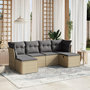 Voir la diapositive 1 : VIDAXL Salon de jardin avec coussins 6pcs melange beige resine tressee