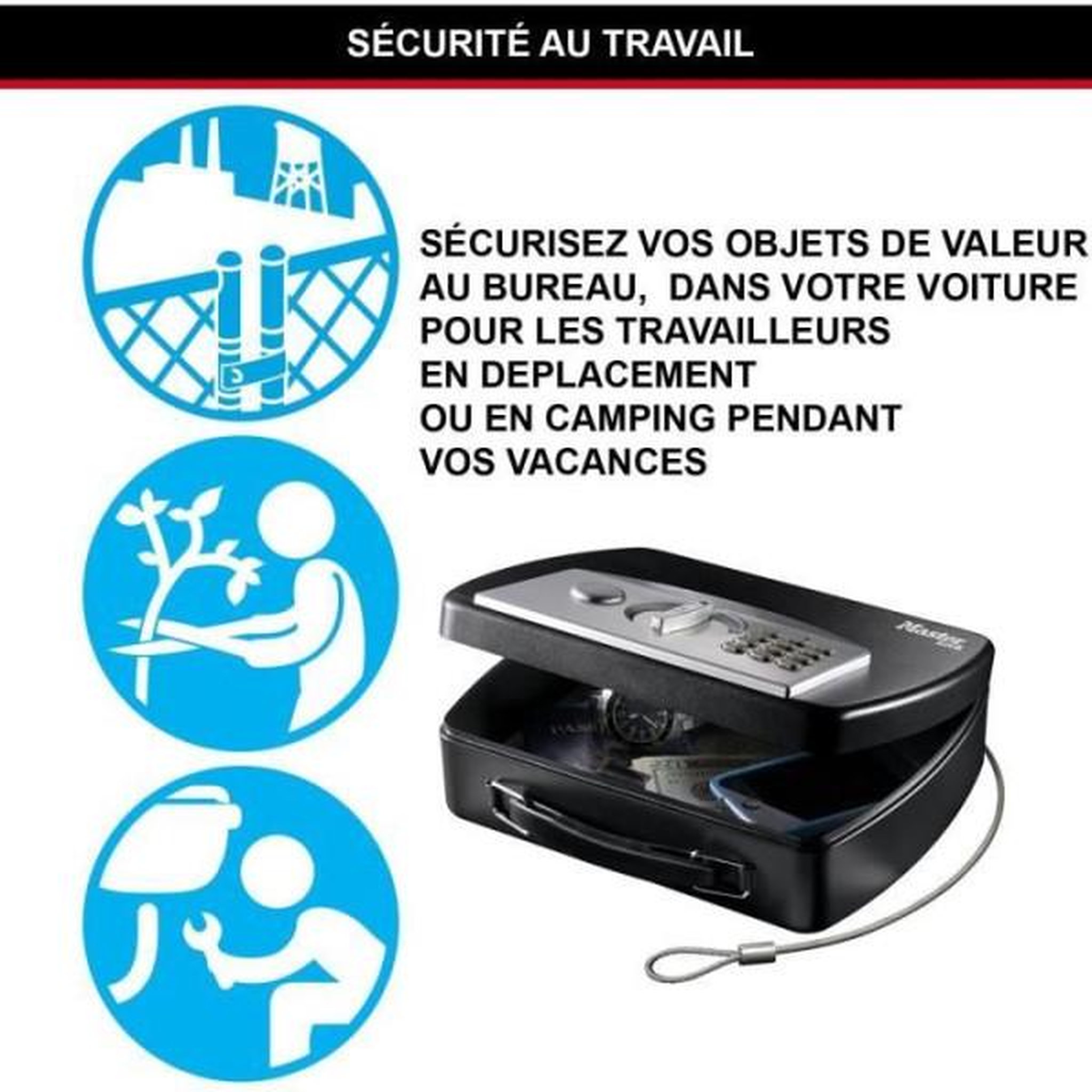 Voir la diapositive 5 : Master lock Master lock petit coffre nomade a combinaison électronique p008eml