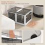 Voir la diapositive 6 : HOMCOM Ensemble de 3 boîtes de rangement 69L pliables empilables - couvercle, roulettes - blanc gris