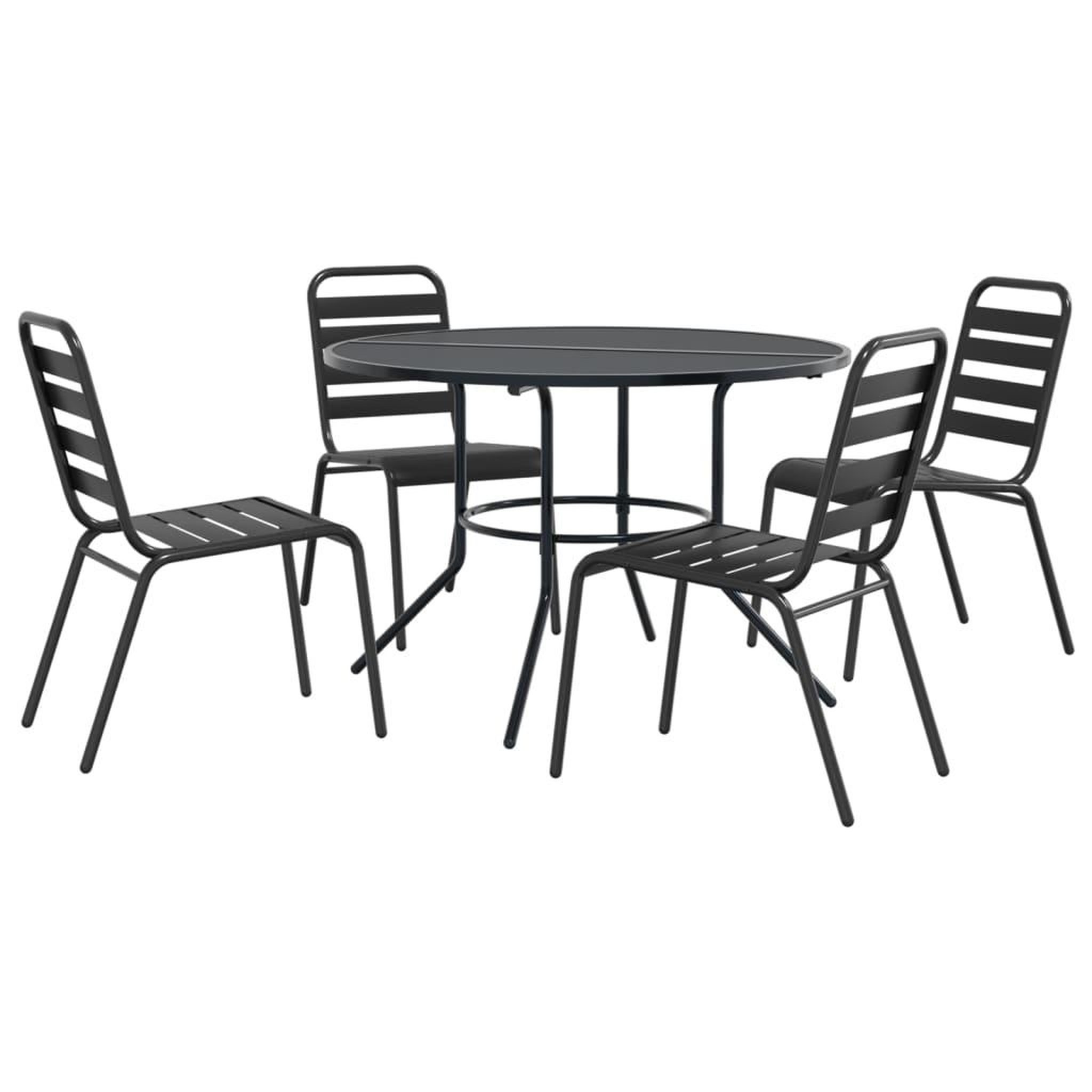 Voir la diapositive 2 : VIDAXL Ensemble de chaises de jardin empilables 5 pcs anthracite