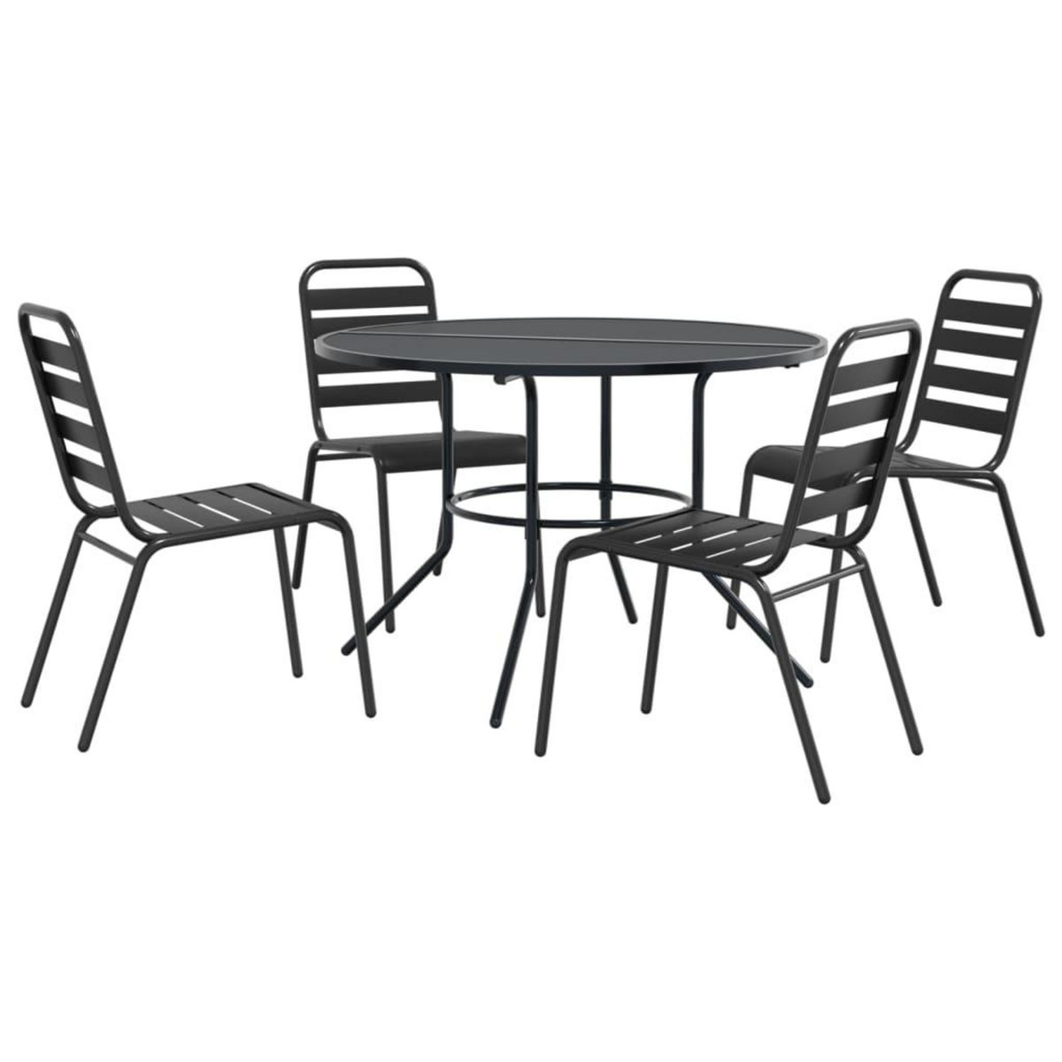 VIDAXL Ensemble de chaises de jardin empilables 5 pcs anthracite