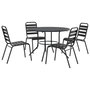 Voir la diapositive 2 : VIDAXL Ensemble de chaises de jardin empilables 5 pcs anthracite