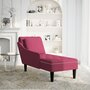 Voir la diapositive 2 : VIDAXL Fauteuil long avec coussin et accoudoir droit rouge bordeaux