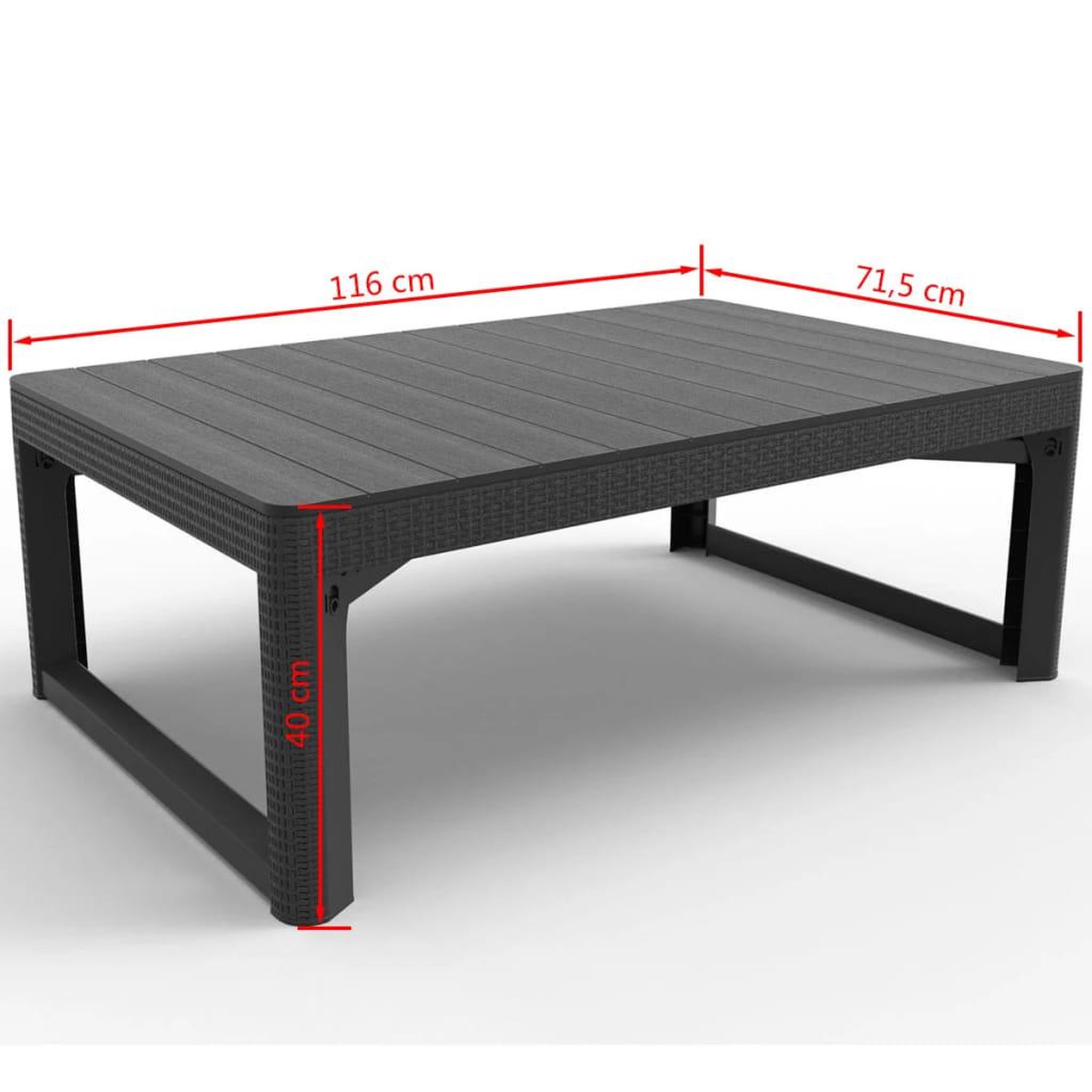 Voir la diapositive 6 : Keter Keter Table de jardin Lyon Graphite 232300