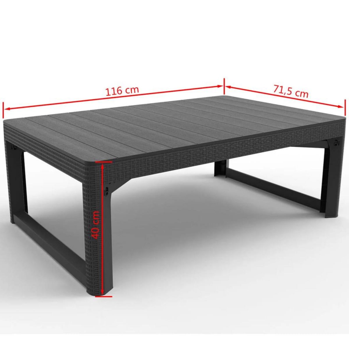Keter Keter Table de jardin Lyon Graphite 232300
