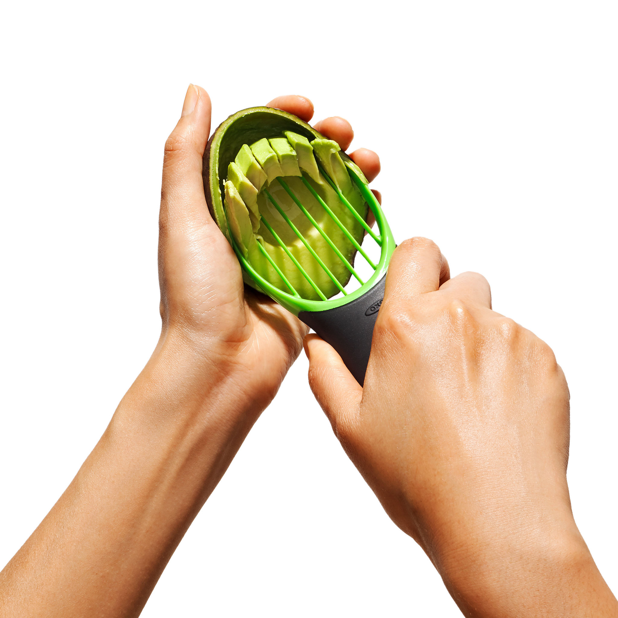 Voir la diapositive 4 : OXO Trancheuse à avocat 3 en 1 OXO vert