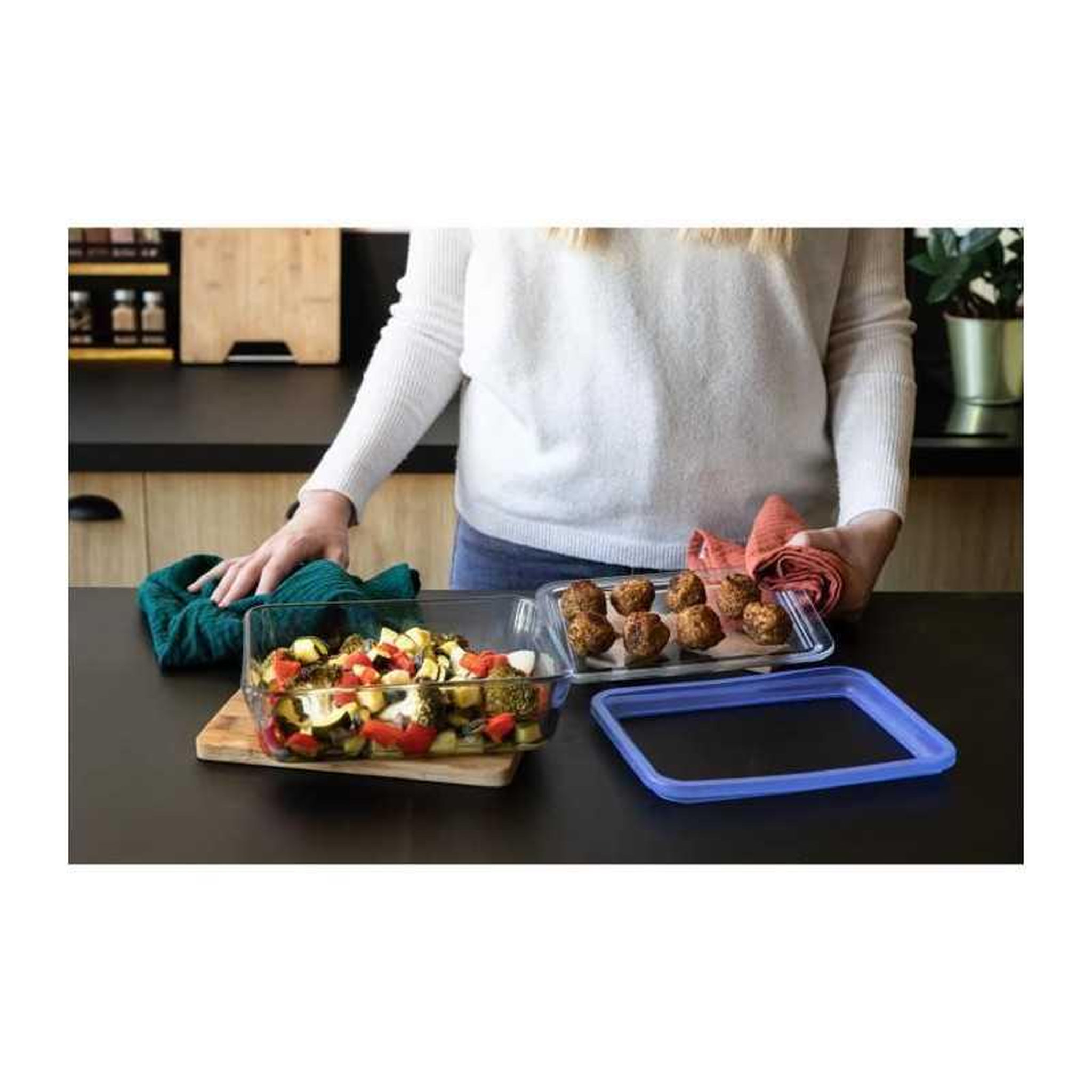Voir la diapositive 6 : PYREX Pyrex zero plastic – set de 3 boîtes de conservation rectangulaires en verre borosilicate, 0,8 l, 1,5 l et 2,6 l
