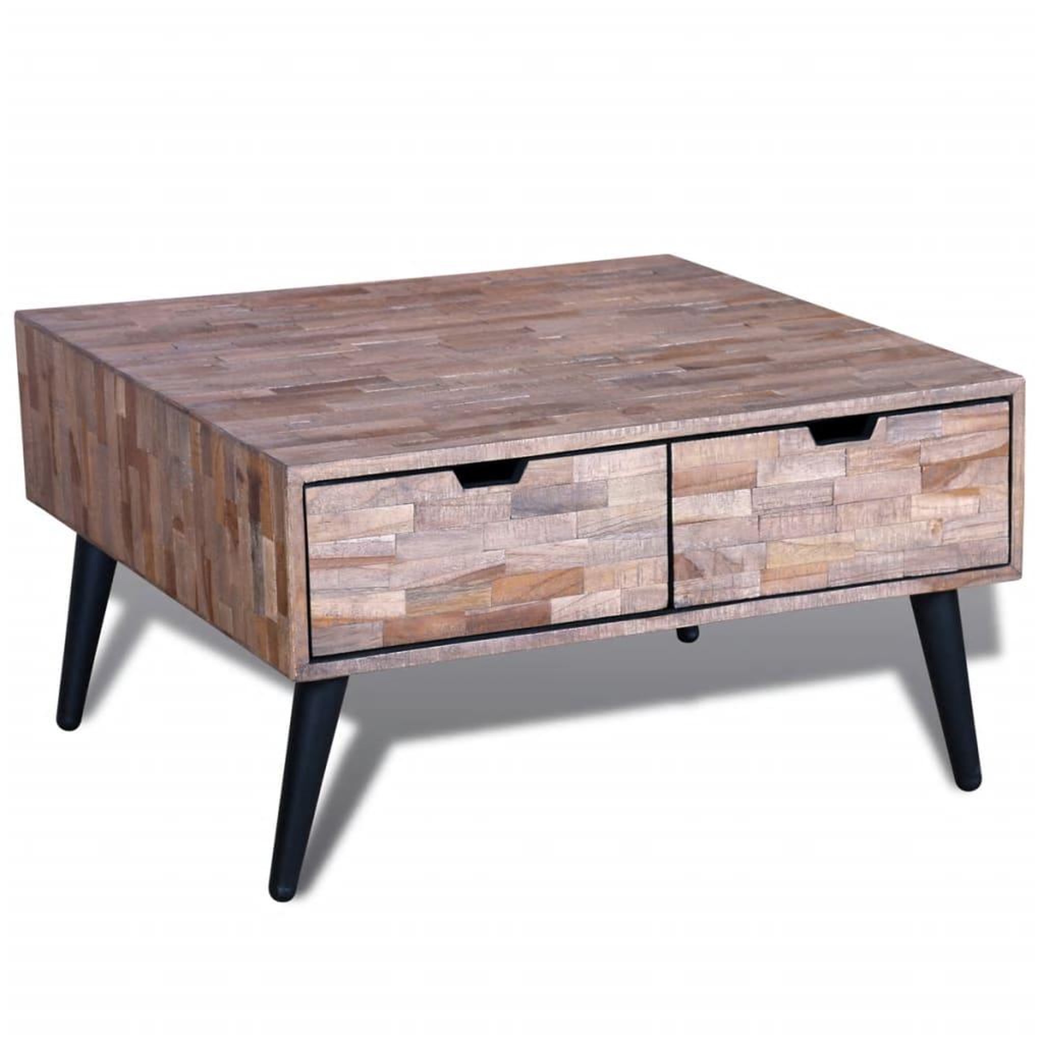 Voir la diapositive 2 : VIDAXL Table basse avec 4 tiroirs Bois de teck recycle