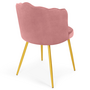Voir la diapositive 4 : ID MARKET Lot de 2 chaises coquillage ADELLA rose en velours pieds dorés