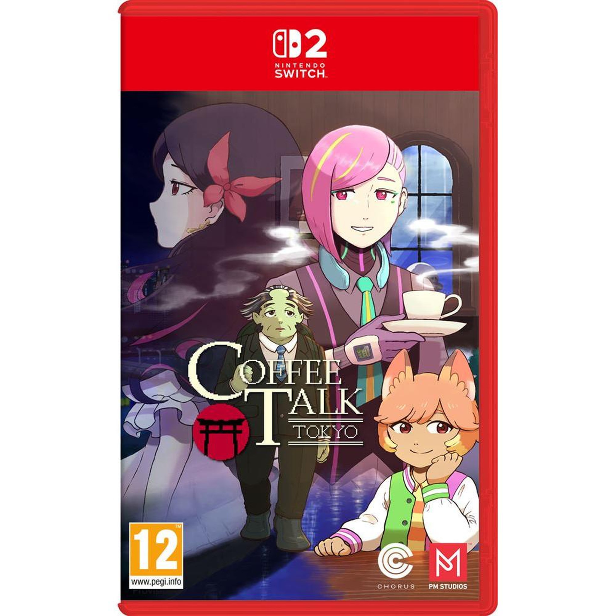PREMIUM Jeu vidéo d'aventure coffee talk tokyo sur nintendo switch 2, visual novel narratif sur tokyo nocturne