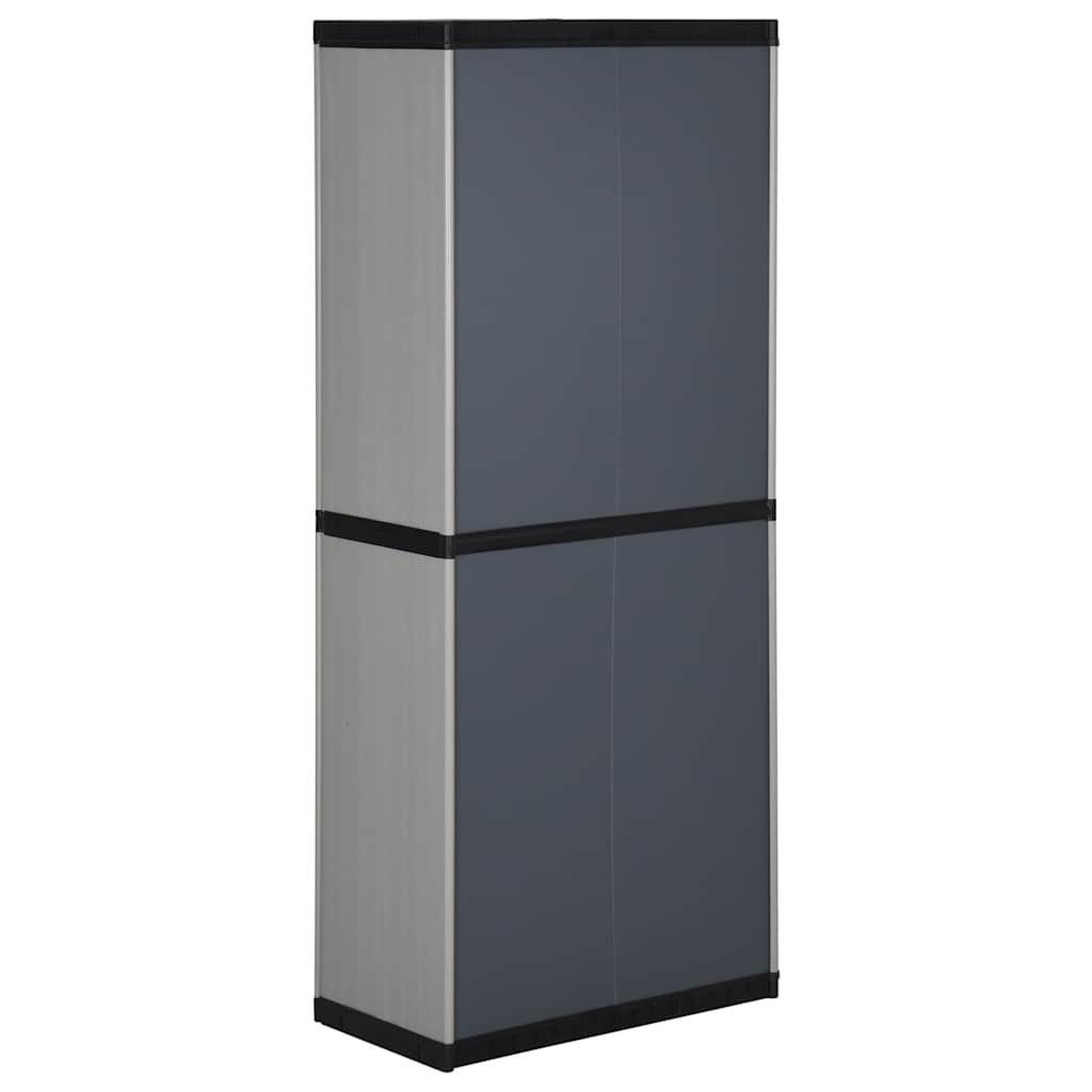Voir la diapositive 5 : VIDAXL Armoire de rangement de jardin 3 etageres gris/noir 68x40x168cm