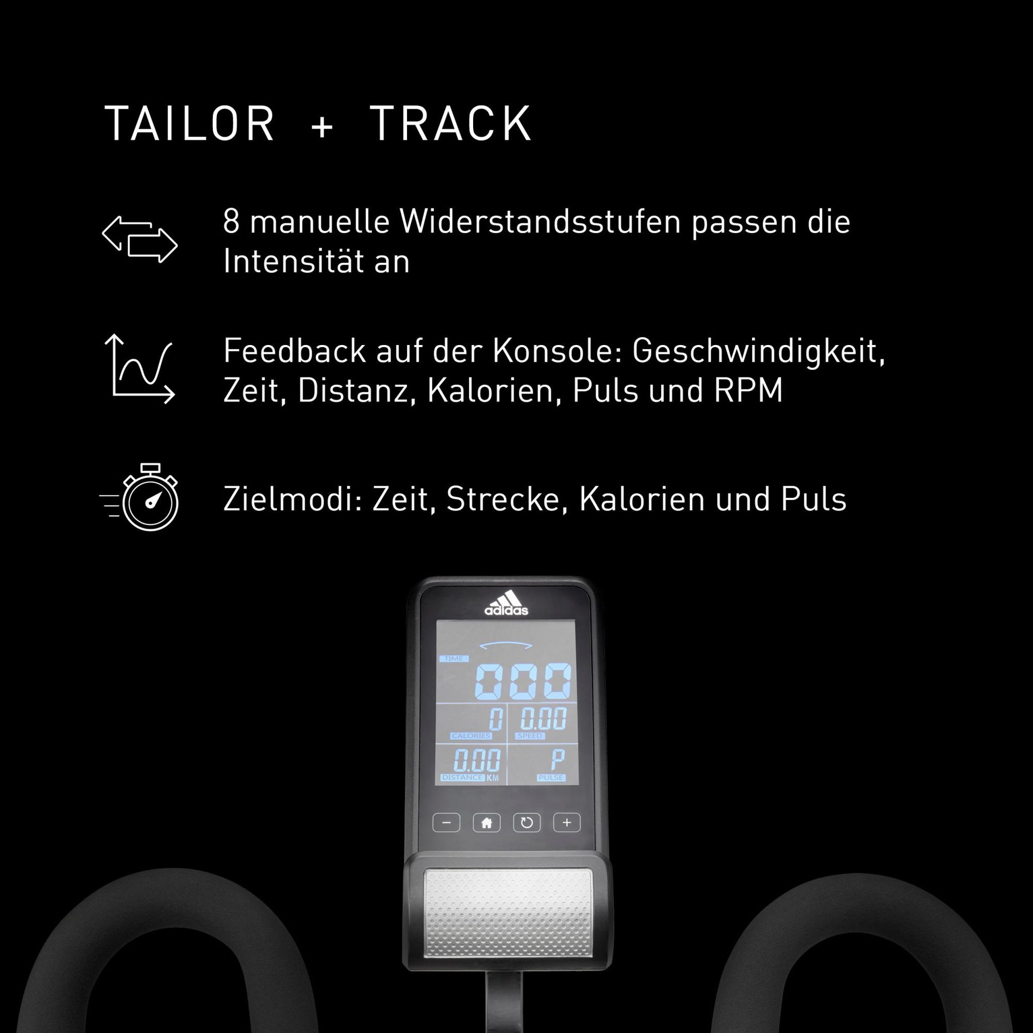 Voir la diapositive 6 : Adidas Velo de fitness Ergomètre - Adidas - Maison/Appartement - Modèle C-21x - Roue d'inertie 16 KG - Ecran LED