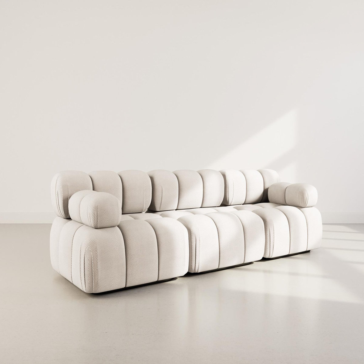 LISA DESIGN Ruby - canapé droit modulable 3 places en velours texturé