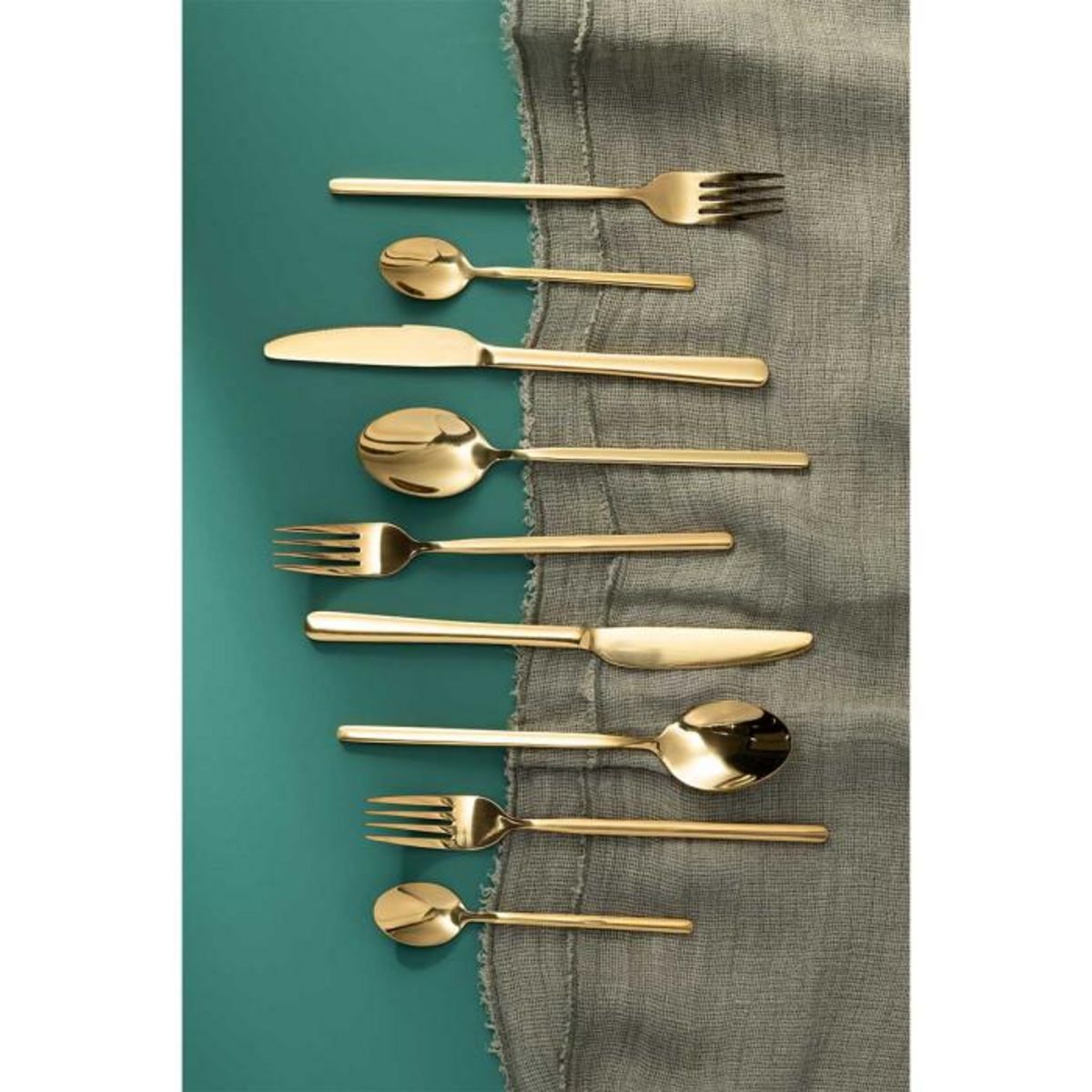 Paris Prix Ménagère 24 Pièces en Inox  Brillant  27cm Or