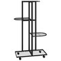 Voir la diapositive 2 : VIDAXL Jardiniere a 4 niveaux avec roues 44x23x80 cm Noir Fer