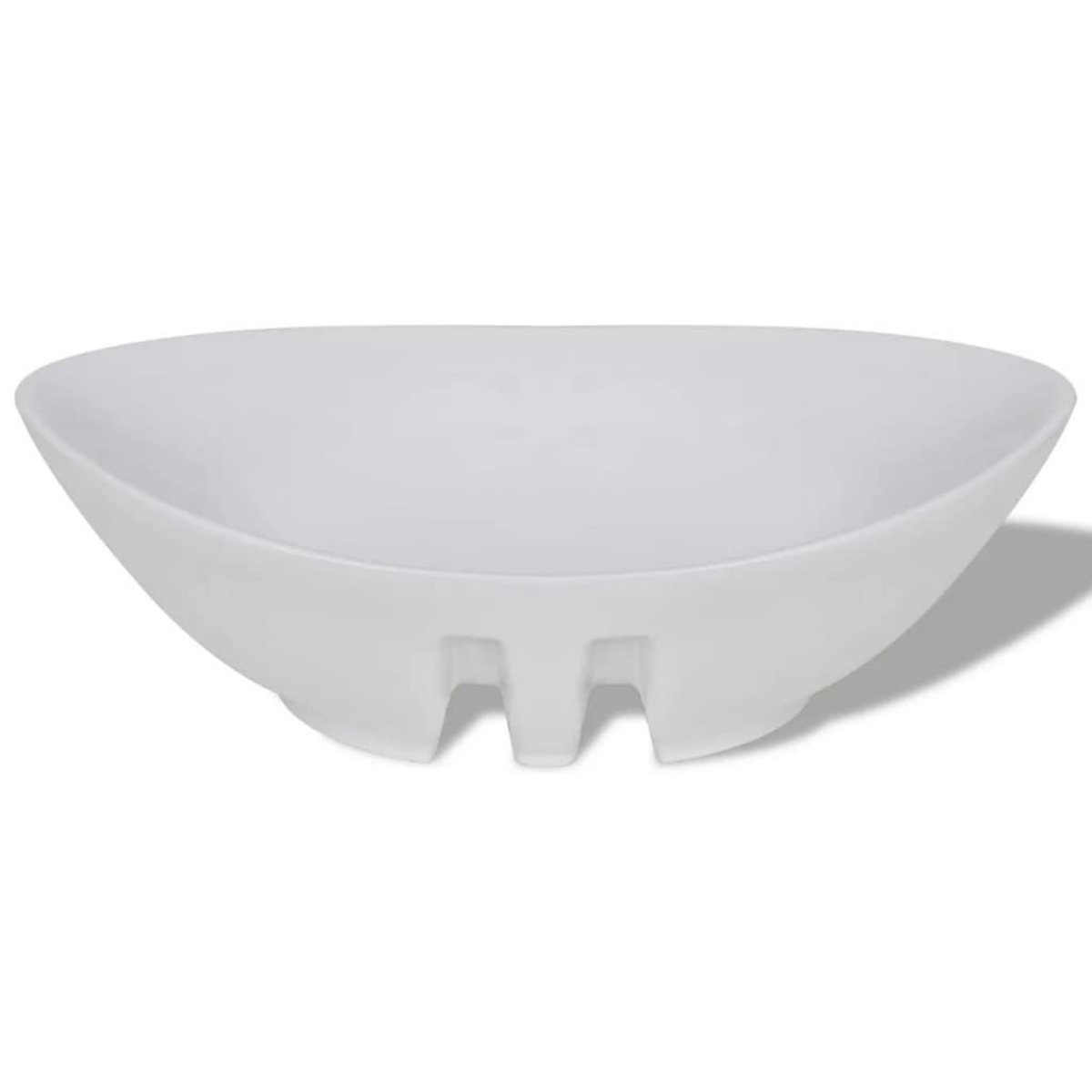 VIDAXL Lavabo ovale en ceramique avec trop plein 59 x 38,5 cm
