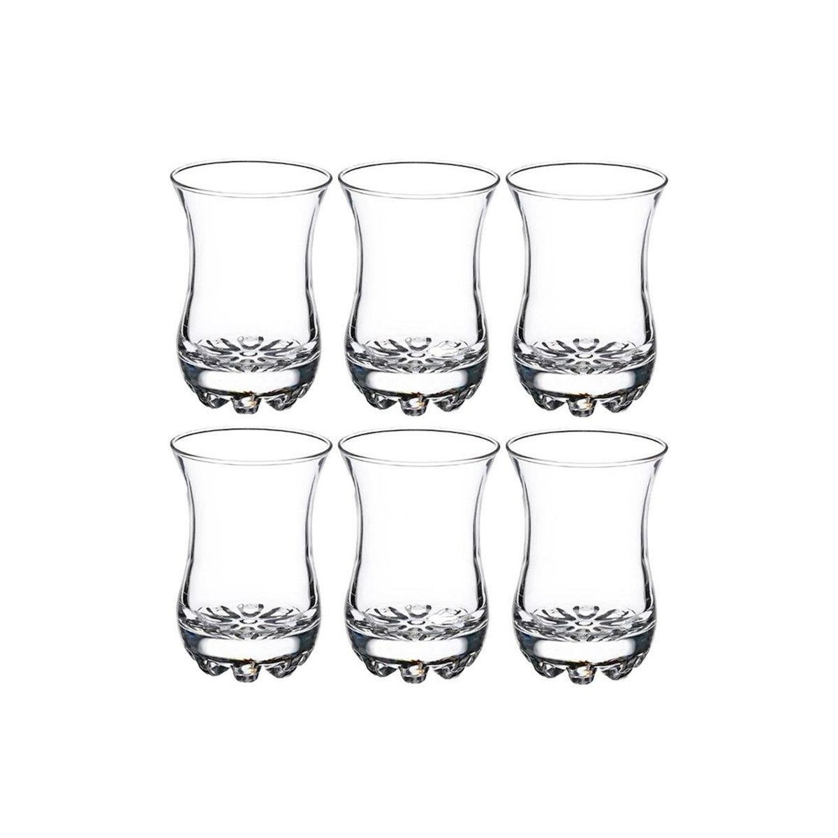 SECRET DE GOURMET Lot de 6 Verres à Thé  Sylvana II  8cl Transparent