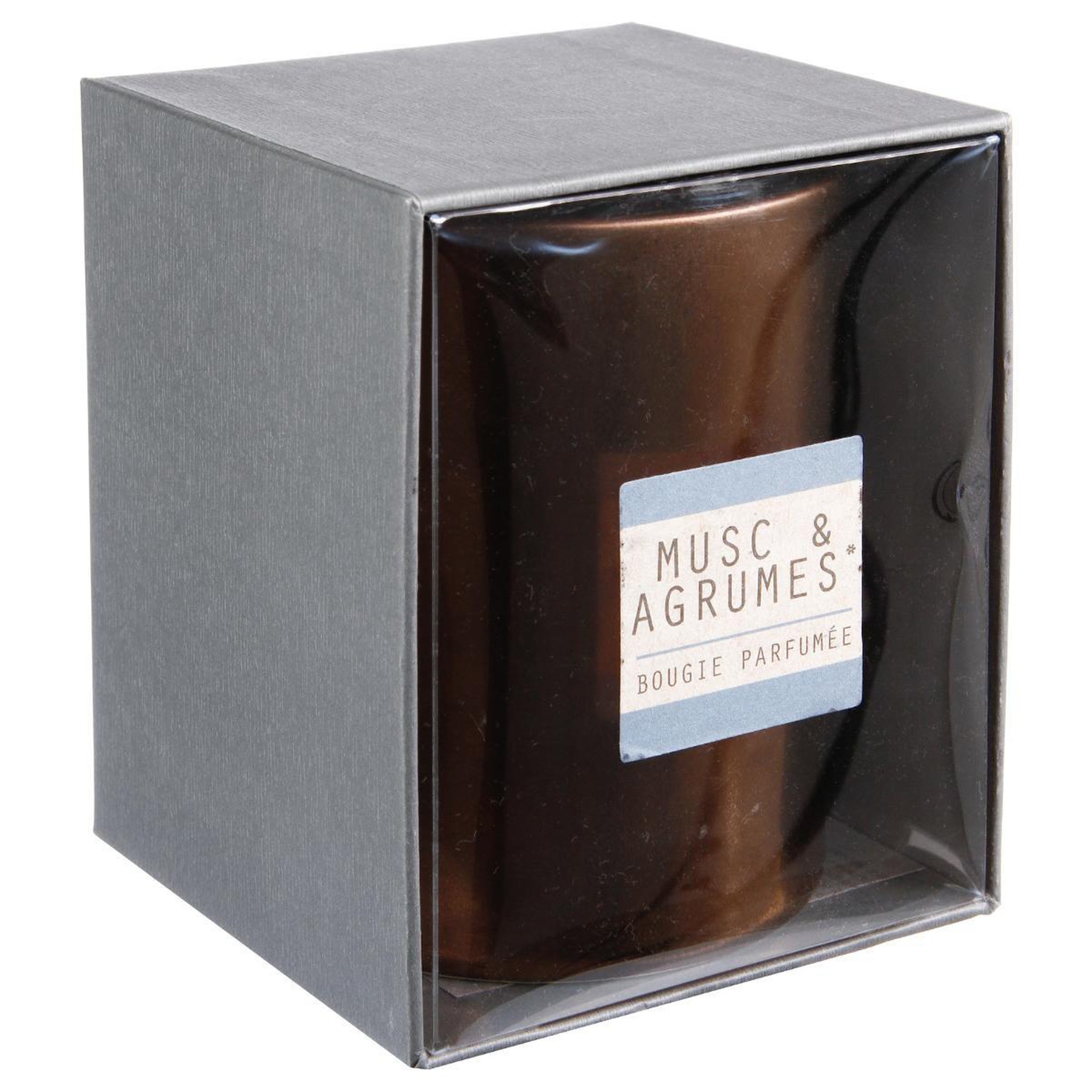 Voir la diapositive 2 : ATMOSPHERA Bougie parfumée  cuivre  250g musc & agrumes