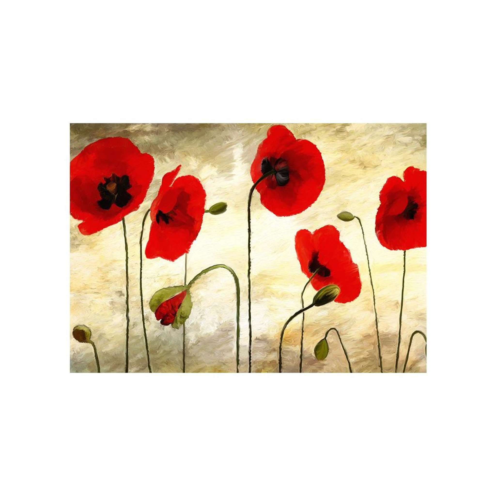 Voir la diapositive 2 : Paris Prix Papier peint  coquelicots peints à l'acrylique