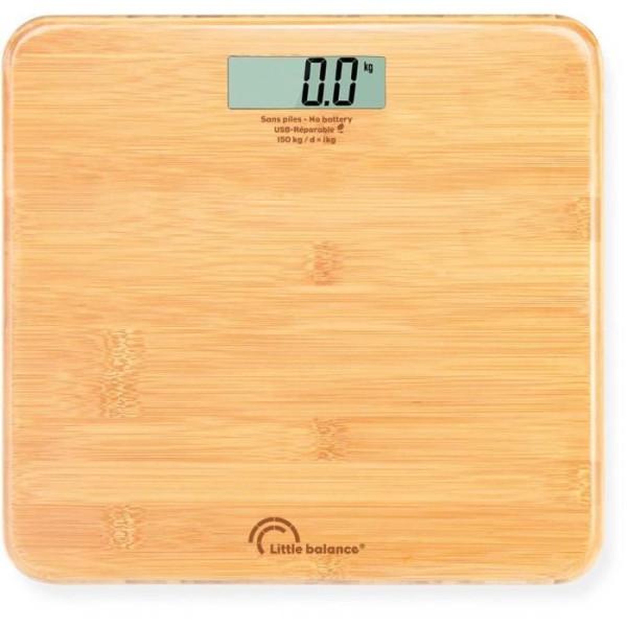 LITTLE BALANCE Balance - Pese Personne  - LITTLE BALANCE - 8745 - USB-réparable - 150 kg / 100 g - My bamboo