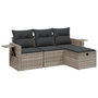 Voir la diapositive 2 : VIDAXL Salon de jardin 4 pcs avec coussins gris clair resine tressee