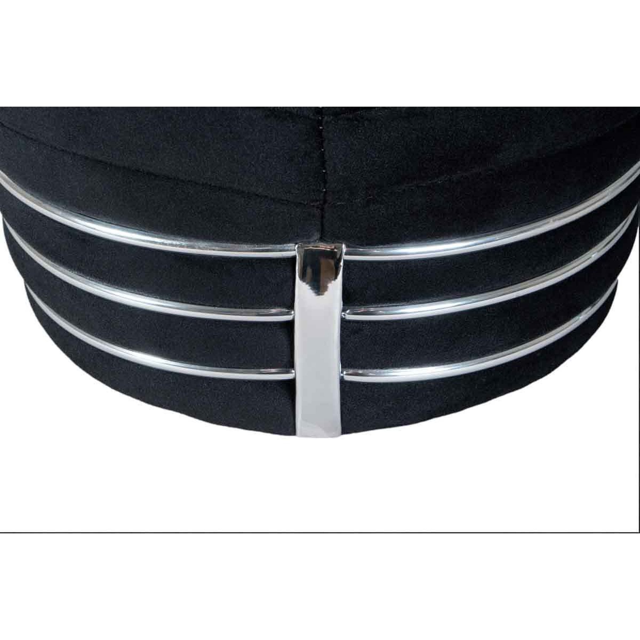 Voir la diapositive 3 : Paris Prix Tabouret design en tissu  doric  50cm noir & gris
