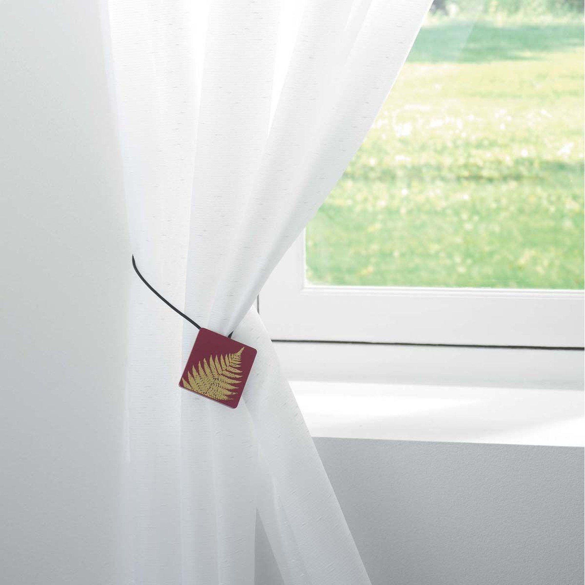 Voir la diapositive 2 : Douceur d'Intérieur Embrasse de rideau aimantée  lisette  43cm bordeaux