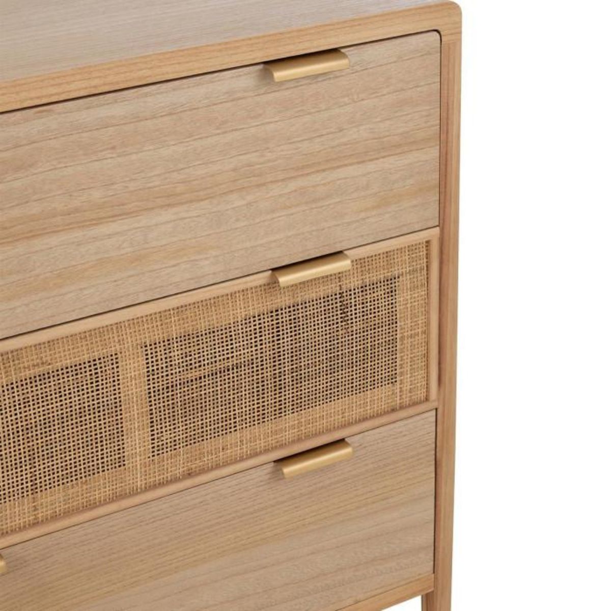 Paris Prix Buffet 3 Tiroirs en Bois  Nivelo  90cm Naturel