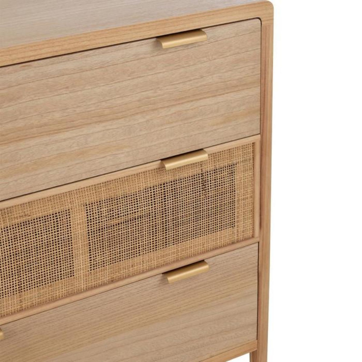 Paris Prix Buffet 3 Tiroirs en Bois  Nivelo  90cm Naturel