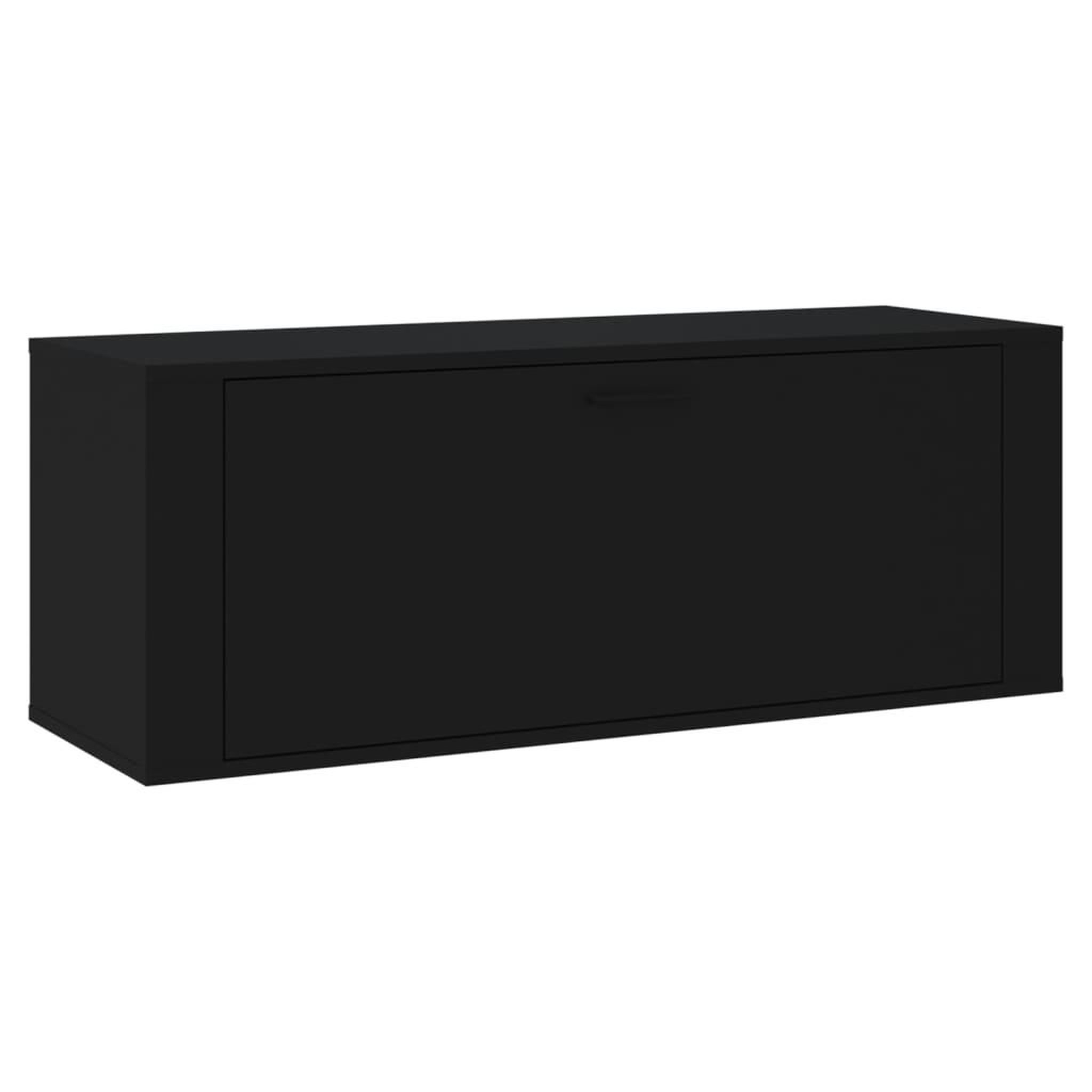 Voir la diapositive 2 : VIDAXL Armoire a chaussures murale Noir 100x35x38 cm Bois d'ingenierie