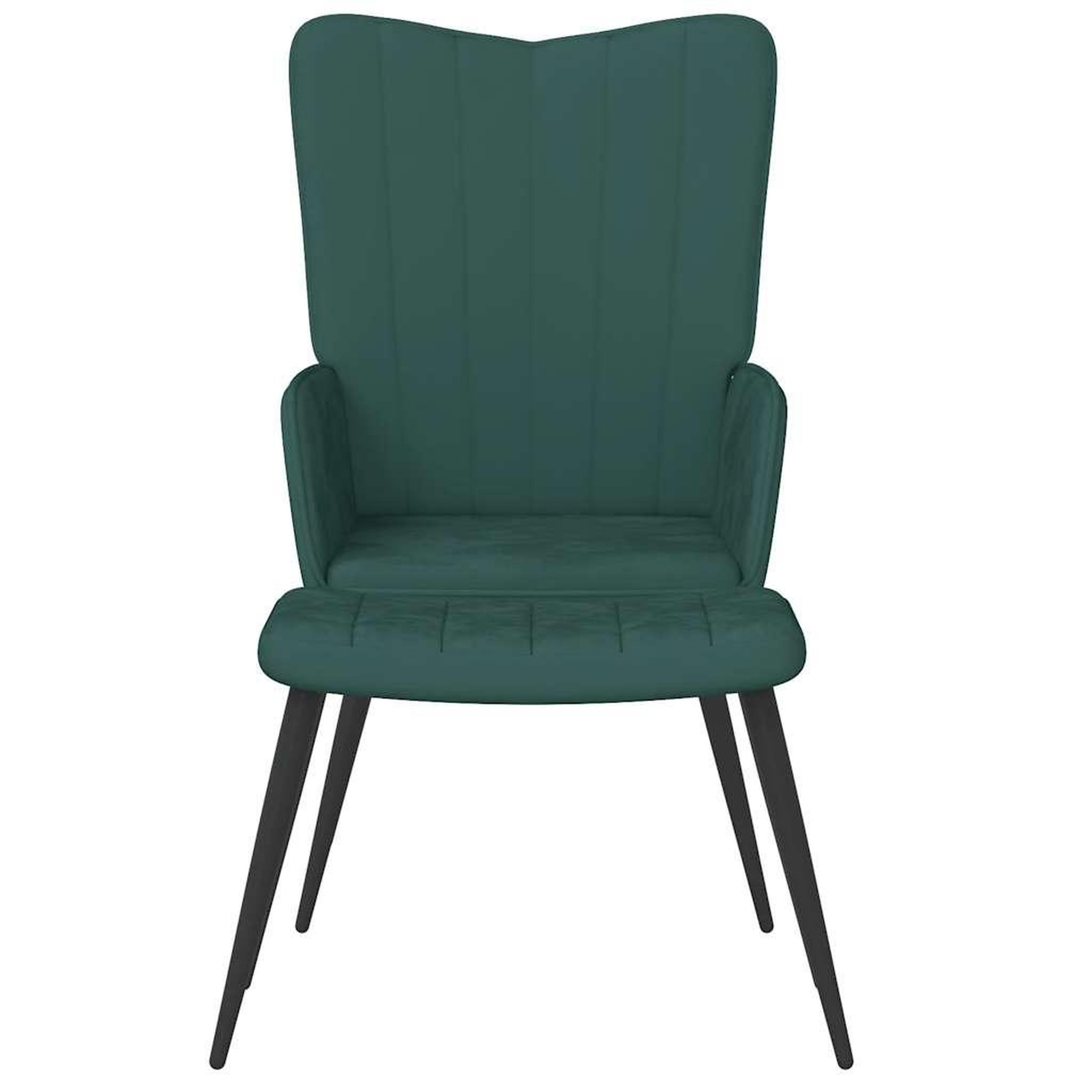 Voir la diapositive 3 : VIDAXL Chaise de relaxation avec tabouret Vert fonce Velours