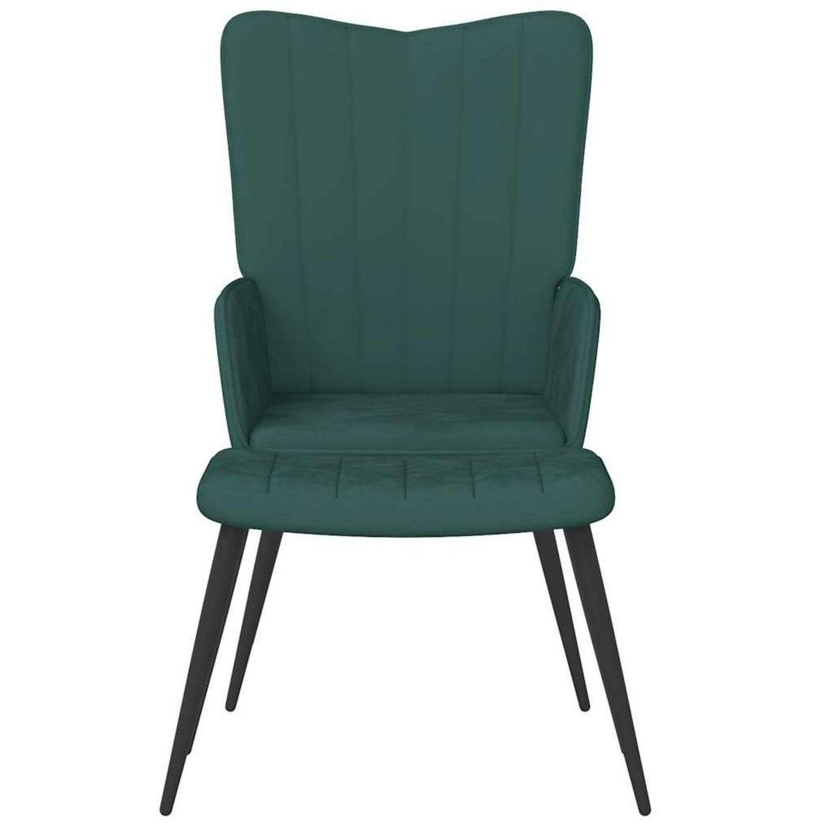 VIDAXL Chaise de relaxation avec tabouret Vert fonce Velours