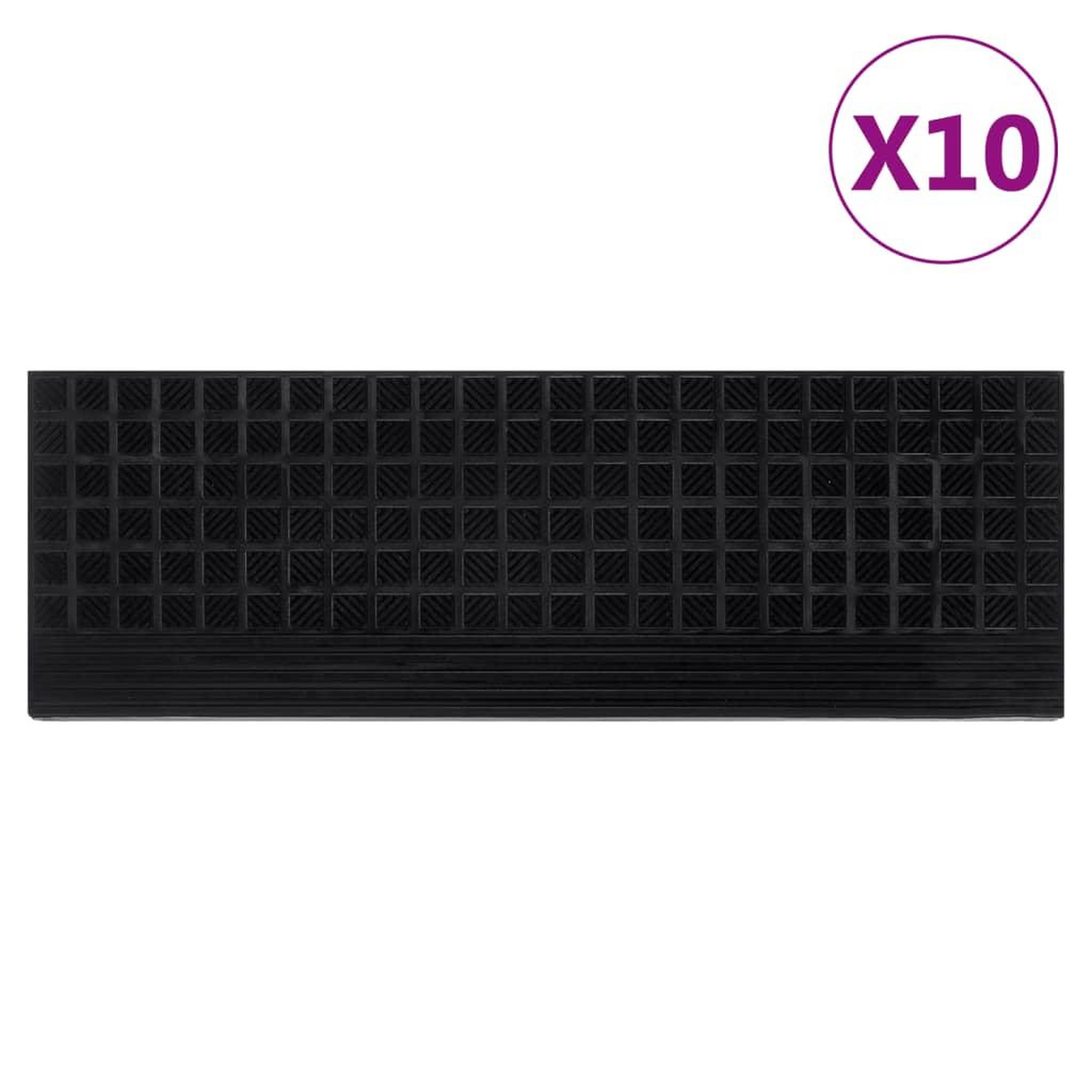 VIDAXL Marches d'escalier 10 pcs 25x75 cm caoutchouc