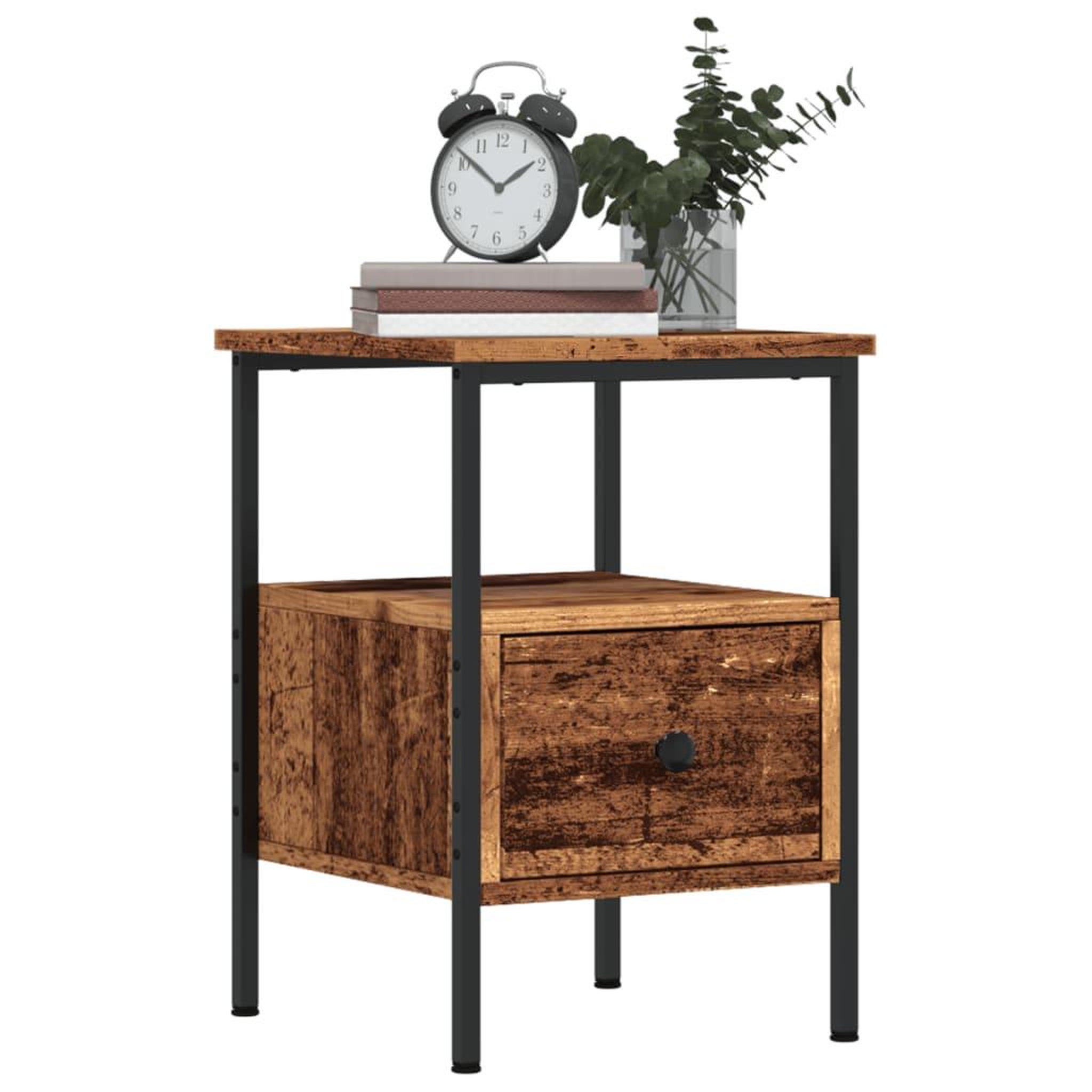 Voir la diapositive 3 : VIDAXL Table de chevet vieux bois 34x36x50 cm bois d'ingenierie