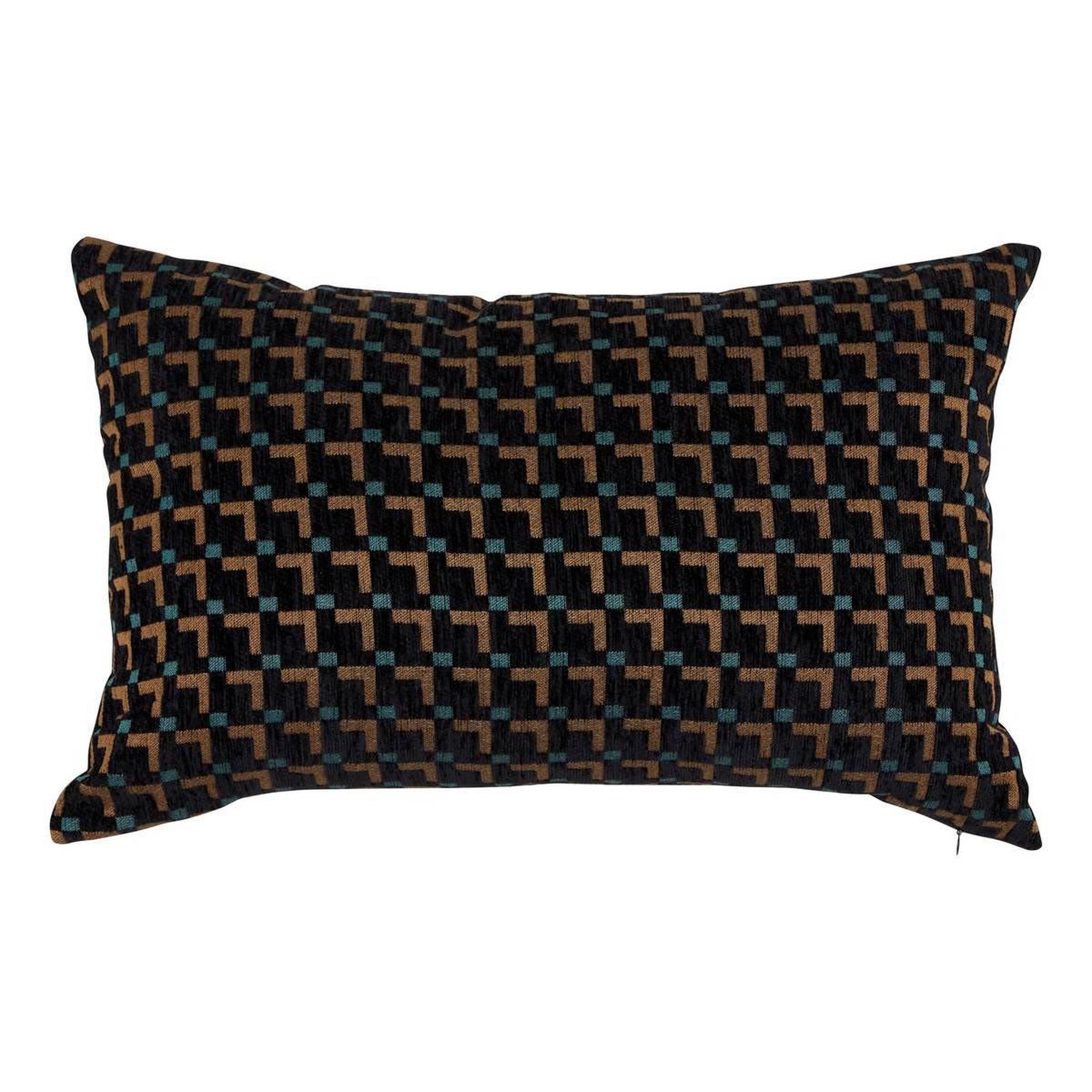 ATMOSPHERA Coussin déco jacquard  the palm resort  38x58cm noir
