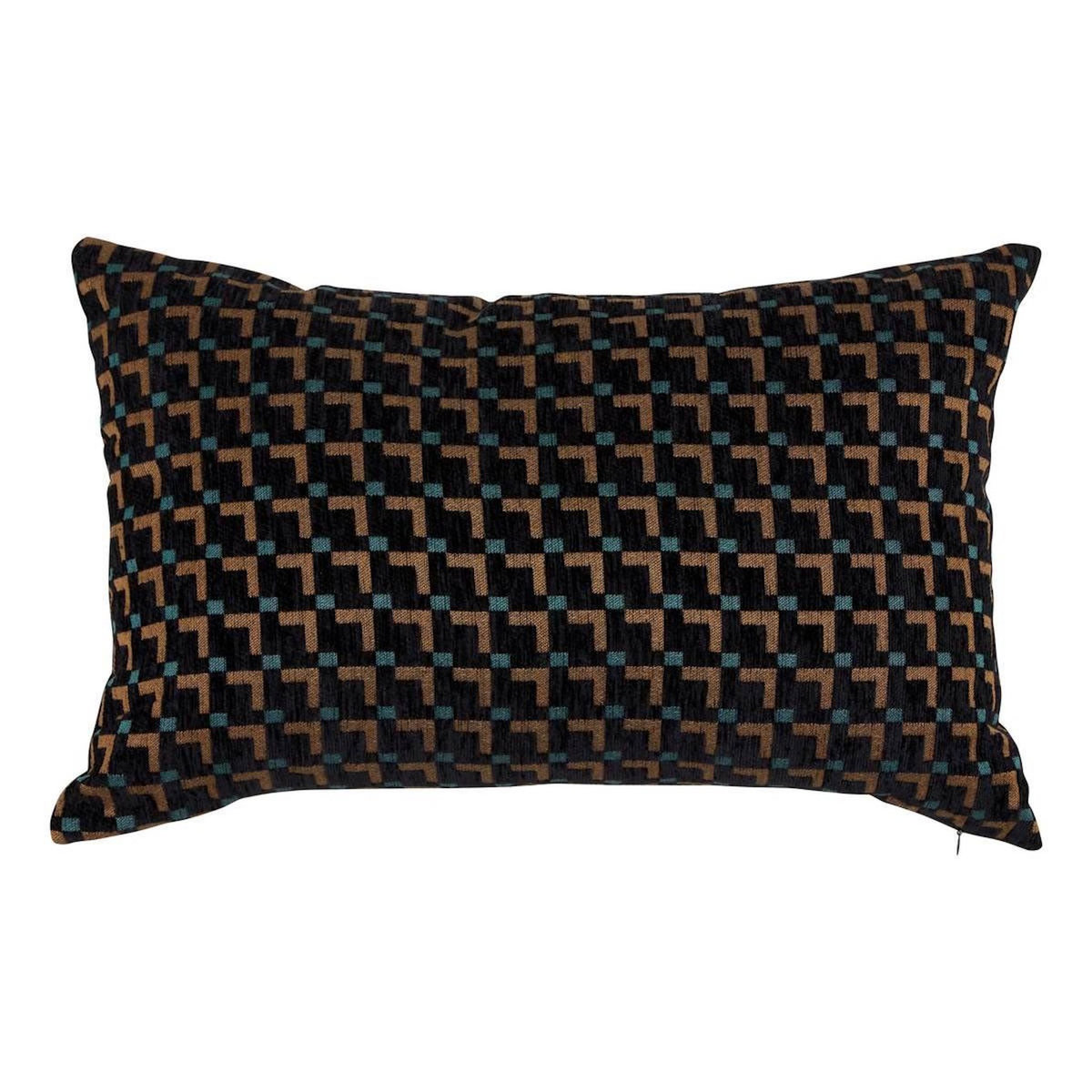 ATMOSPHERA Coussin Déco Jacquard  The Palm Resort  38x58cm Noir