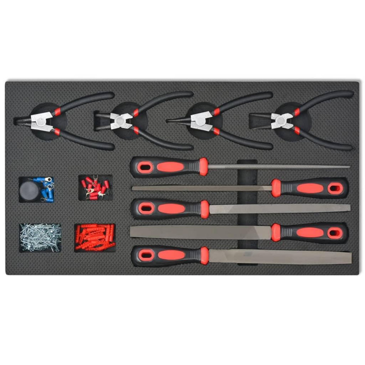 VIDAXL Chariot a outils pour atelier avec 1125 outils Acier Rouge