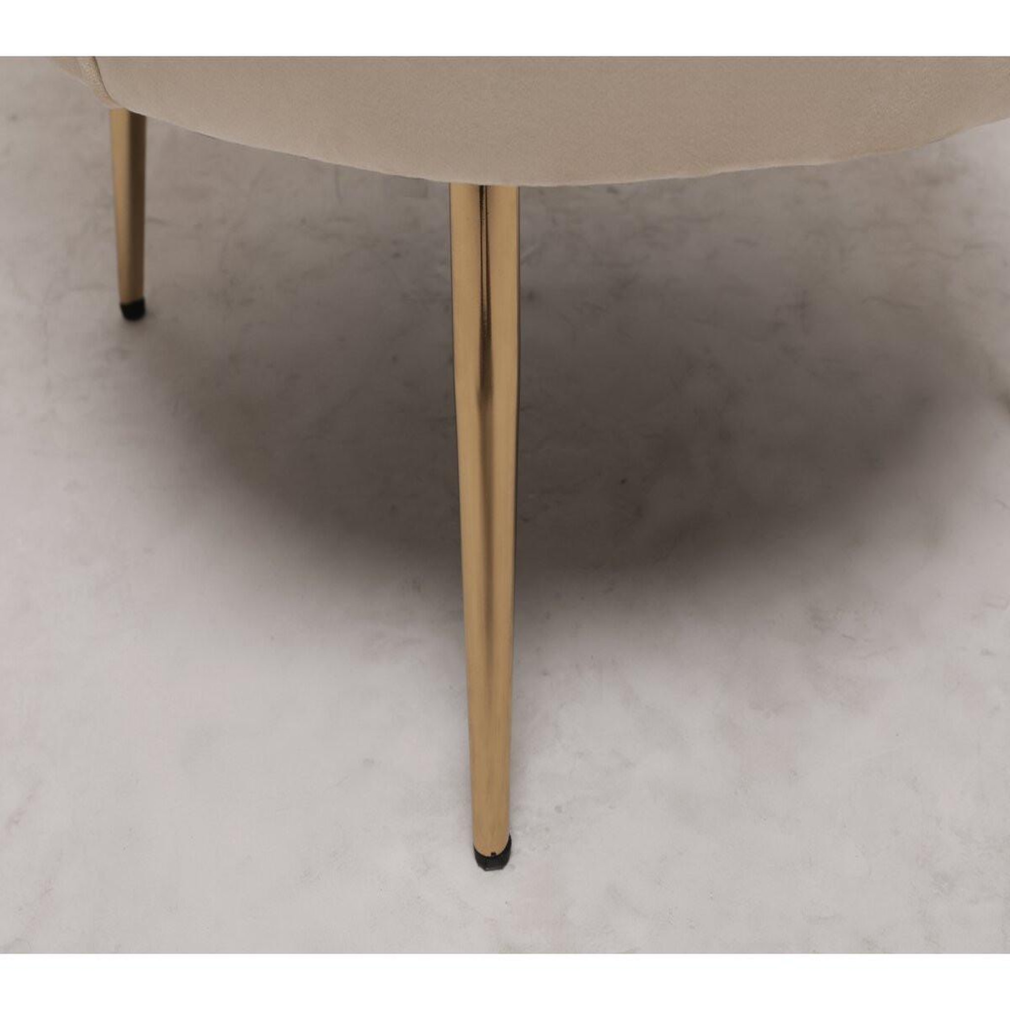 Voir la diapositive 4 : Habitat et Jardin Fauteuil en velours  floria  - 70 x 73 x 76 cm - beige