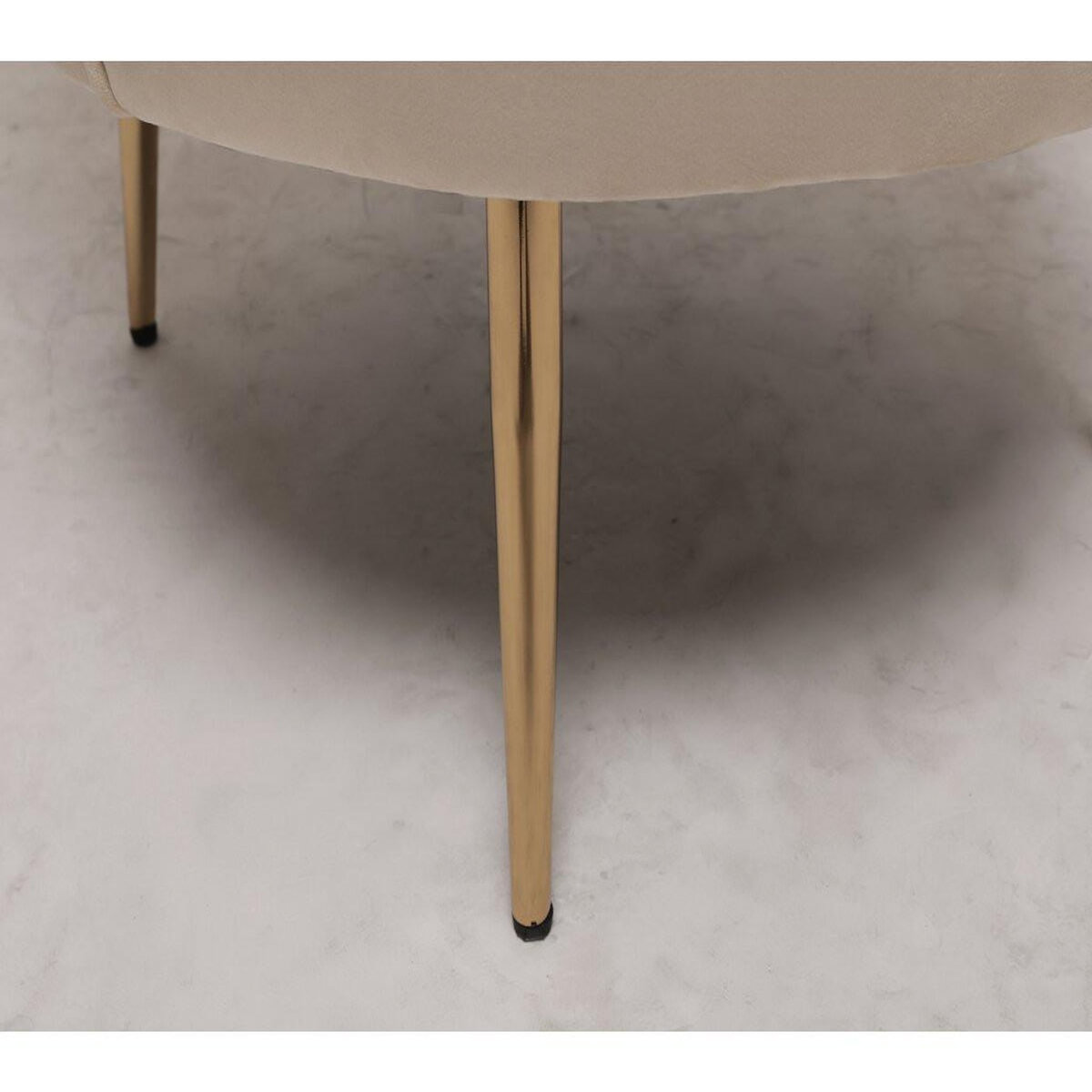 Habitat et Jardin Fauteuil en velours  Floria  - 70 x 73 x 76 cm - Beige