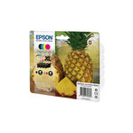 Epson Cartouche d'encre Pack Multipack 4 Originales 604XL (Noir + 3 Couleurs XL) Série Ananas - C13T10H64010