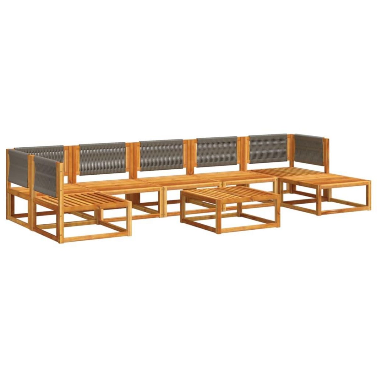 VIDAXL Salon de jardin avec coussins 8 pcs bois massif d'acacia