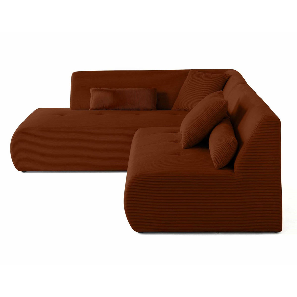 LISA DESIGN Onyx - canapé modulable d'angle gauche - 5 places - en velours côtelé