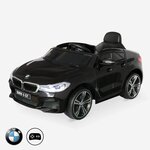 SWEEEK BMW Série 6 GT Gran Turismo noire, voiture électrique enfants 12V 4 Ah, 1 place. Coloris disponibles : Rouge, Blanc, Noir