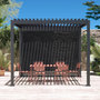 Voir la diapositive 2 : SWEEEK Pergola bioclimatique aluminium 3x3m V2 Triomphe + store 3m