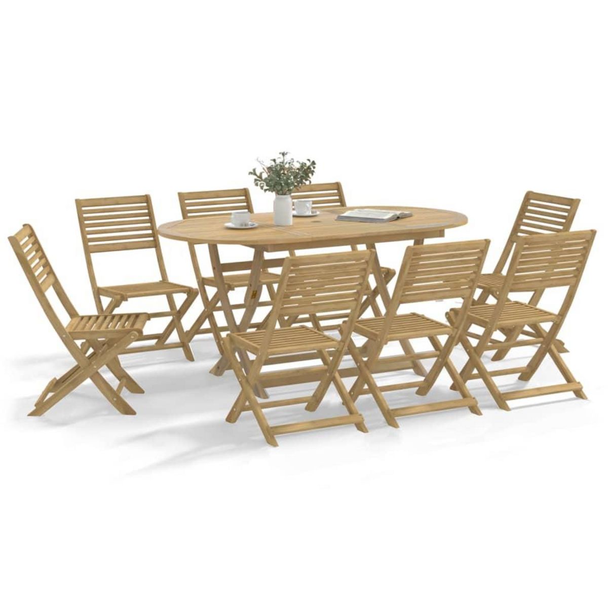 VIDAXL Ensemble a manger de jardin 9 pcs bois d'acacia solide