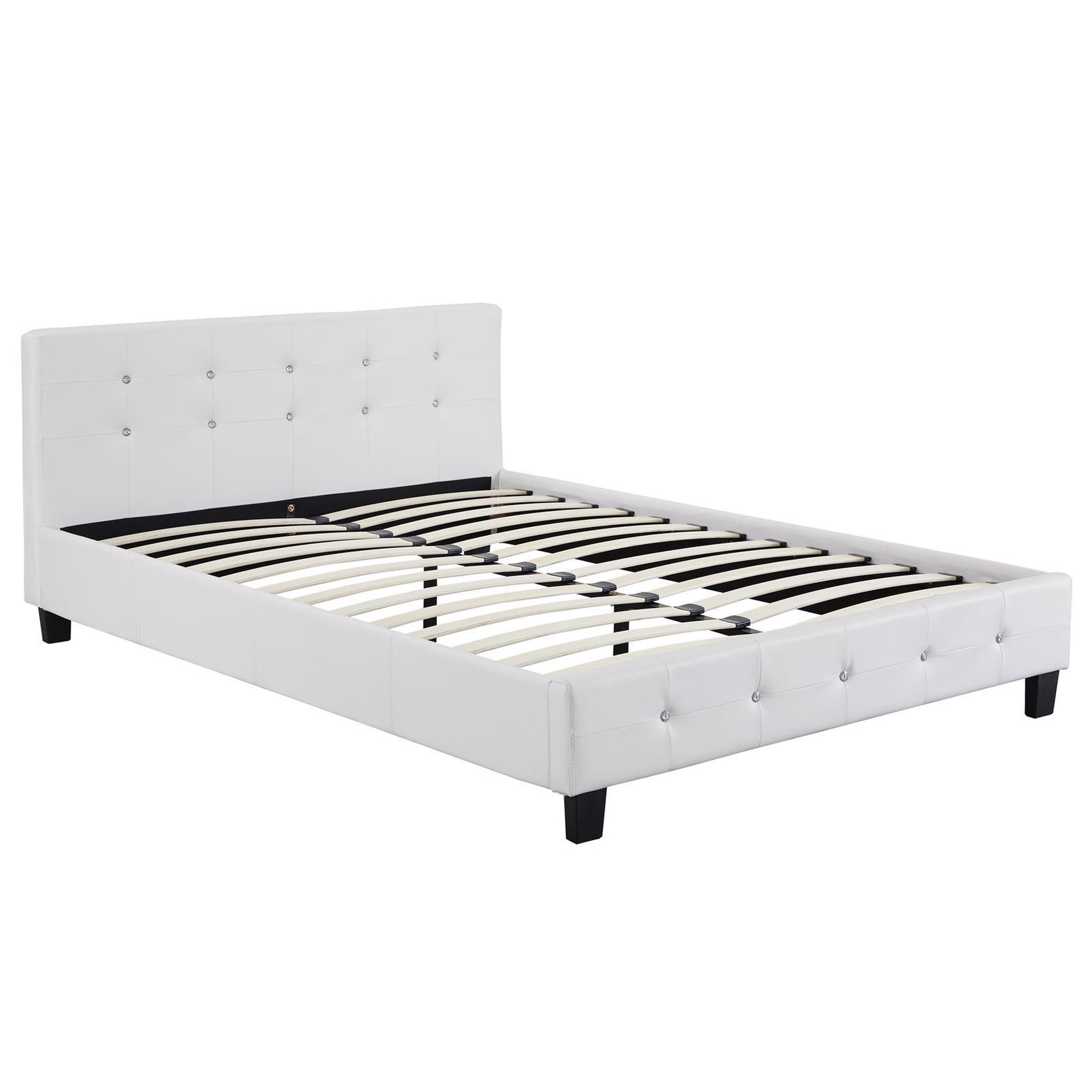 Voir la diapositive 5 : IDIMEX Lit double JOSY, 140 x 190 cm, capitonné avec sommier, revêtement synthétique
