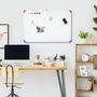 Voir la diapositive 2 : HOMCOM Tableau blanc aimanté magnétique dim. 90L x 60H cm nombreux accessoires inclus cadre aluminium