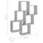 Voir la diapositive 6 : VIDAXL Etagere murale cube Gris beton 78x15x93 cm Bois d'ingenierie