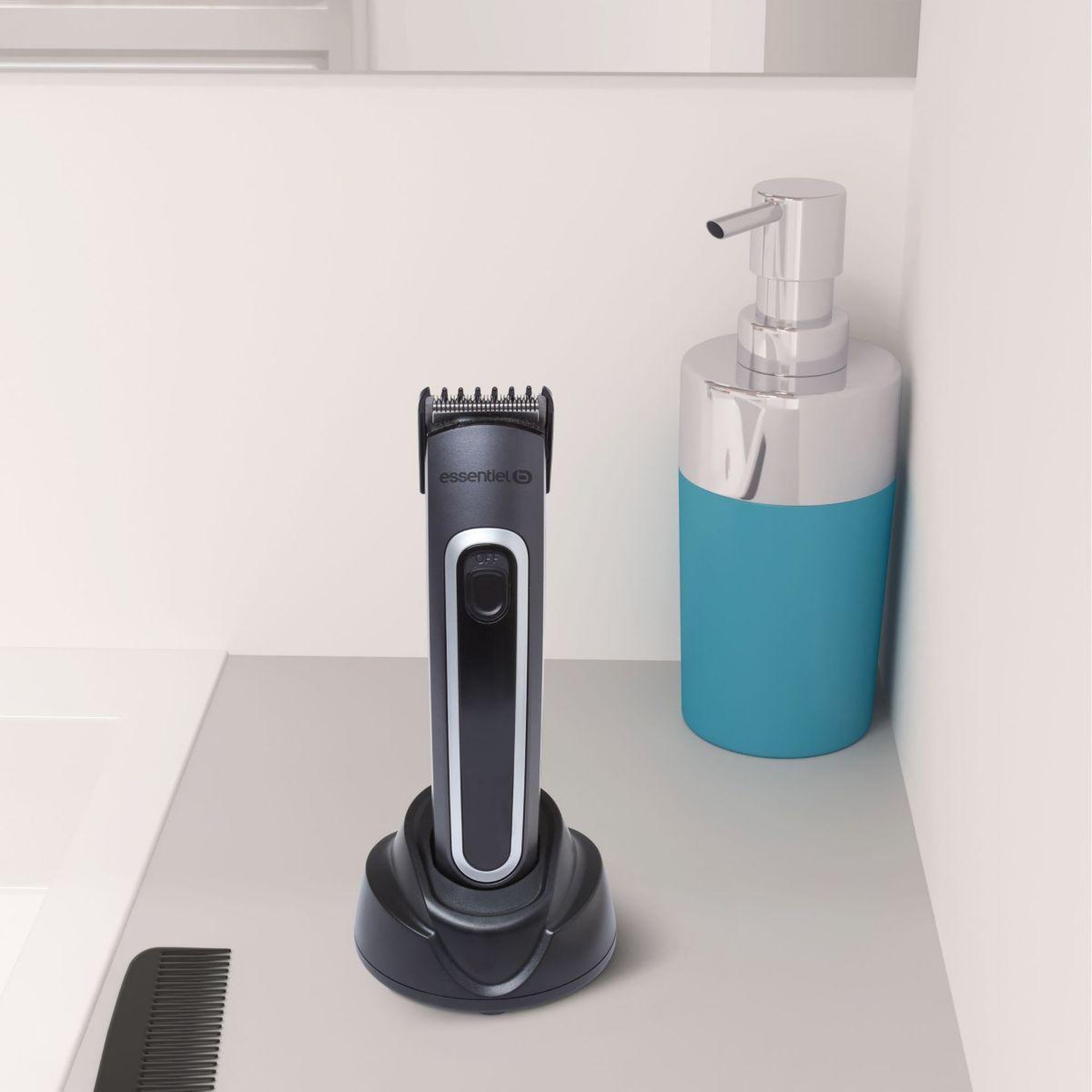 Voir la diapositive 5 : ESSENTIEL B Tondeuse barbe etb 2,, 5 hauteurs de coupe, précision 3 mm, autonomie 90 mn