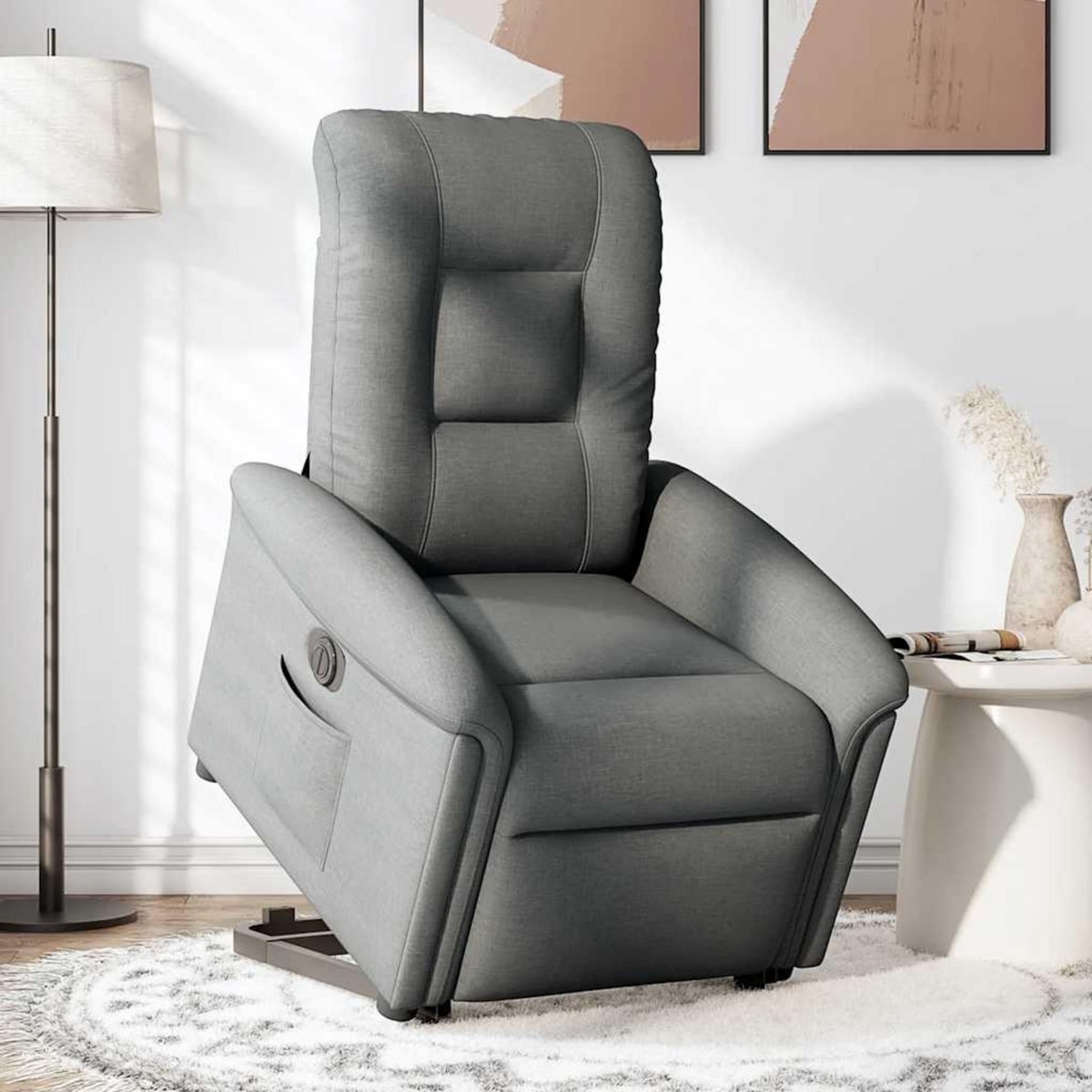 VIDAXL Fauteuil inclinable electrique gris fonce tissu
